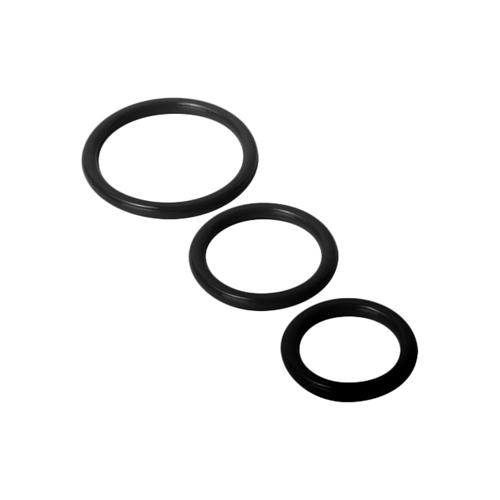 3er Penisringe set aus Silikon in Schwarz