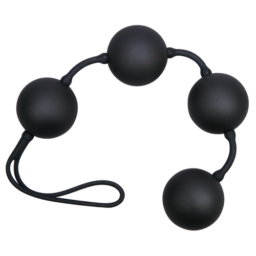 05060100000 Vaginalkugelkette mit 4 Liebeskugeln in Schwarz 35 mm