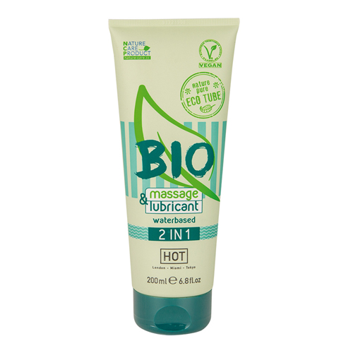 HOT BIO Gleitmittel 2 in 1 Massage- und Gleitgel auf Wasserbasis 200 ml