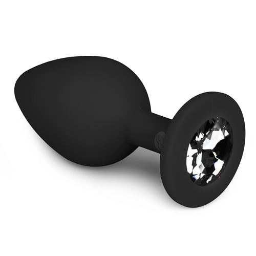 ET464BLK Diamond Silikon Analplug mittlgroß - schwarz