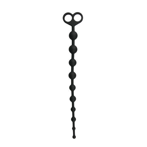 ET106BLK Lange Silikon Analkugelkette - 33,5 cm x 2,5 cm