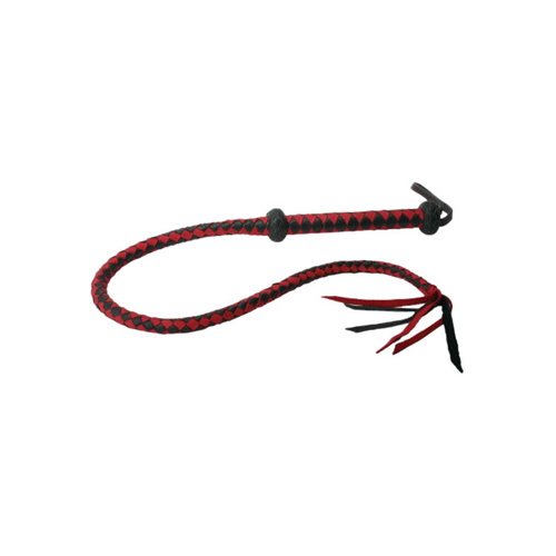Lederpeitsche - BDSM Peitsche - Bondage Peitsche - Premium Red and Black Leather Whip