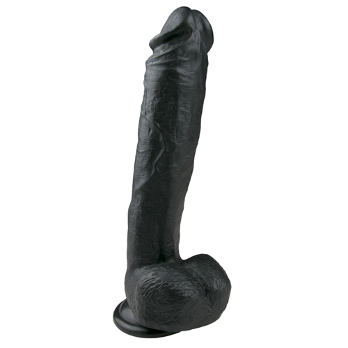 ET173BLK Realistischer schwarzer Dildo - 26,5 cm