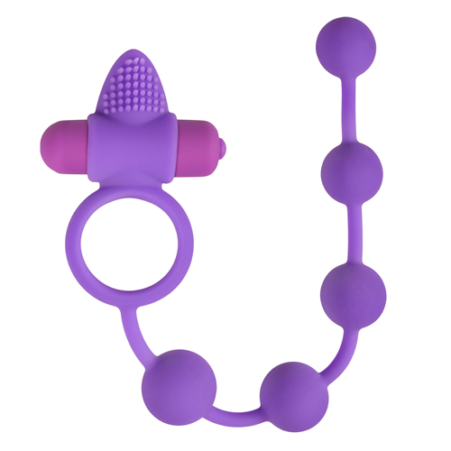 Vibrierender Penisring mit Analkugeln 29 cm x 2,3 cm