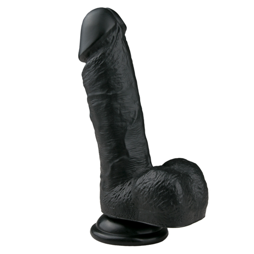 ET170BLK Realistischer schwarzer Dildo - 17,5 cm