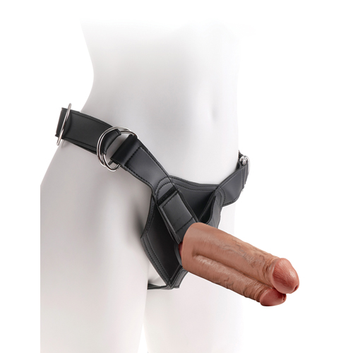 5644-22 Strap on Gurtzeug mit Doppeldildo 20,5 cm - hautfarben