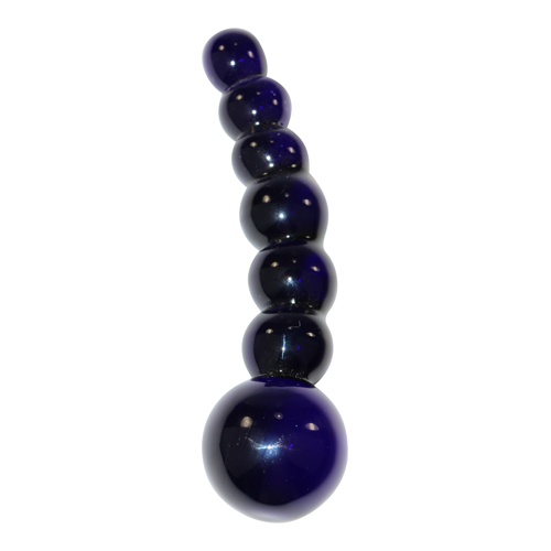 2966-23 Kugelförmiger Dildo aus Glas Icicles No 66 in Schwarz