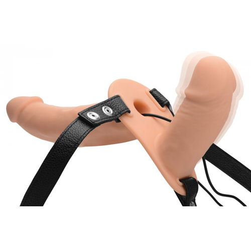 AF475-FLESH Power Pegger Doppel-Strap-On Vibrator - Hautfarbe
